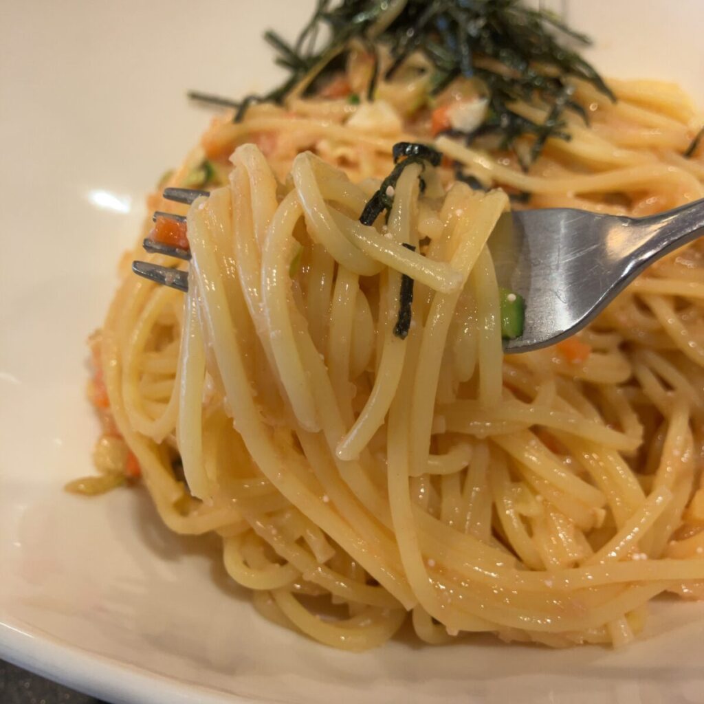 冷凍とは思えないアルデンテ食感のパスタ