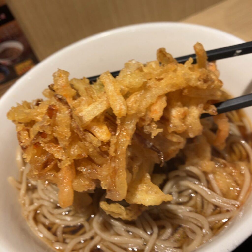 かき揚げは揚げたて感があって意外と良い