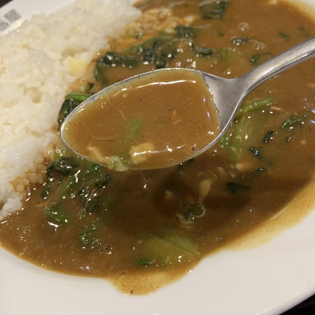 ルーはシャバシャバで水っぽいけど味はスパイシーで美味しい